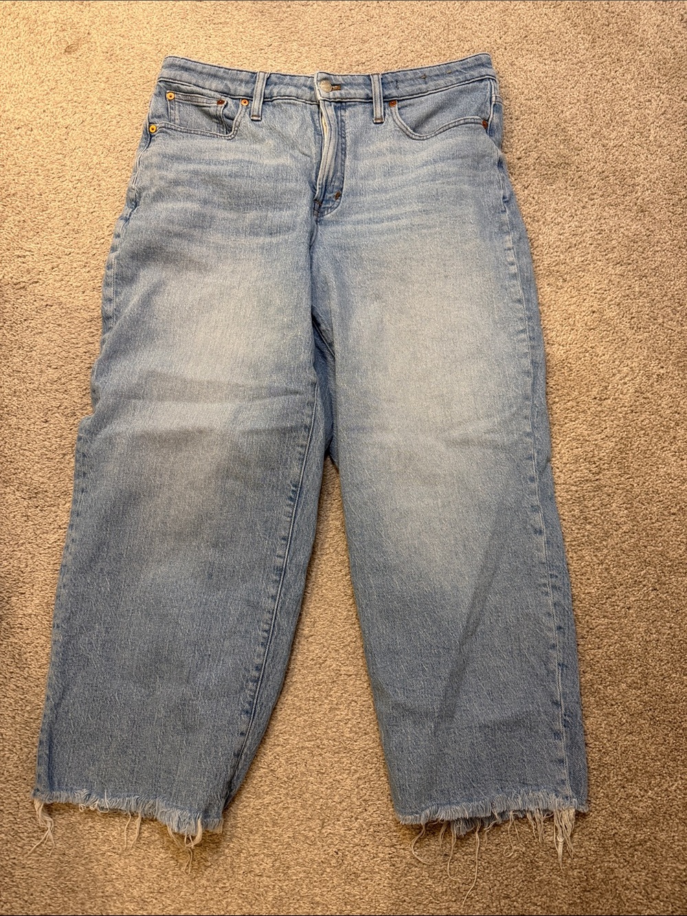 Madewell Light Blue Vintage Cropped Wide-Leg Jeans